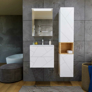 Мебель для ванной Бриклаер Кристалл 60 подвесная белая