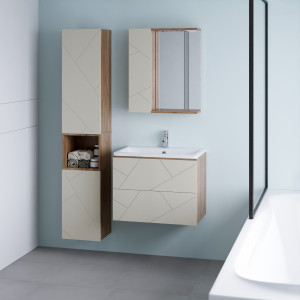 Мебель для ванной Бриклаер Кристалл 70 латте/дуб крафт табачный