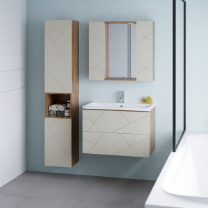 Мебель для ванной Бриклаер Кристалл 80 латте/дуб крафт табачный