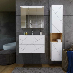 Мебель для ванной Бриклаер Кристалл 80 подвесная белая