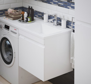 Тумба Corozo Альтаир с раковиной над стиральной машиной 120 подвесная