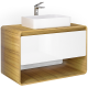 Мебель для ванной Jorno Ronda 100 подвесная дуб/белый — рис. 2