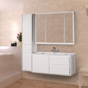 Мебель для ванной Misty Барселона 105 белая эмаль