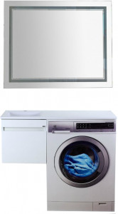 Мебель для ванной Misty Фостер 40 подвесная с раковиной над стиральной машиной Гавана 100 L