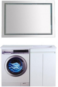 Мебель для ванной Misty Фостер 55 напольная прямая c раковиной над стиральной машиной Гавана 120 R