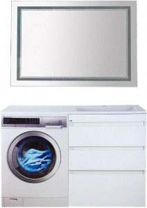 Мебель для ванной Misty Фостер 70 напольная, 3 ящика с раковиной над стиральной машиной Гавана 130 R