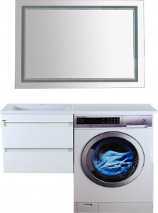 Мебель для ванной Misty Фостер 70 подвесная с раковиной над стиральной машиной Гавана 130 L