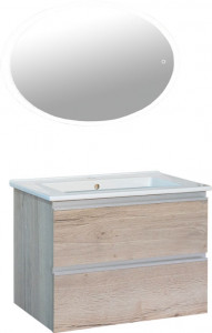 Мебель для ванной Misty Кантри 85 дуб галифакс белый