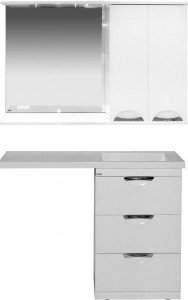 Мебель для ванной Misty Куба 50 белая с раковиной над стиральной машиной 105 R