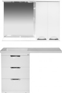 Мебель для ванной Misty Куба 60 белая с раковиной над стиральной машиной 120 L