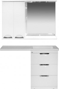Мебель для ванной Misty Куба 60 белая с раковиной над стиральной машиной 120 R