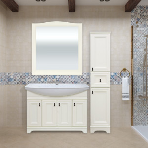 Мебель для ванной Misty Лувр 105 слоновая кость