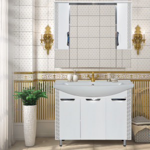 Мебель для ванной Misty Престиж 105 серебряная патина