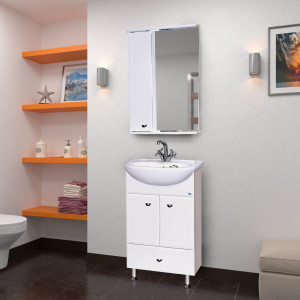 Мебель для ванной Misty Уют 50 с нижним ящиком белая