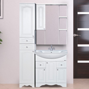 Мебель для ванной Misty Валерия 75 белая фактурная