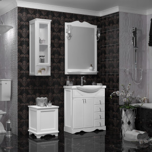 Мебель для ванной Opadiris Клио 75 белая матовая