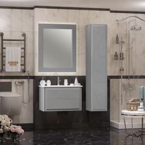 Мебель для ванной Opadiris Луиджи 80 серый матовый