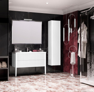 Мебель для ванной Opadiris Рубинно 120 напольная белый глянец