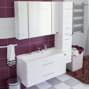 Мебель для ванной СанТа Омега 100 подвесная белая 2 ящика