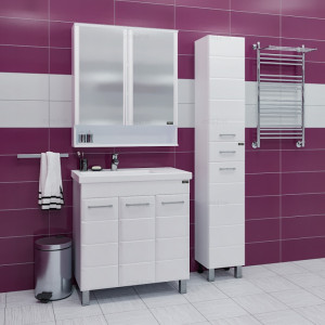 Мебель для ванной СанТа Омега 80 напольная со смещенной чашей правая