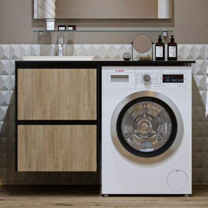 Мебель для ванной Velvex Klaufs 120 с 2 ящиками черный/дерево