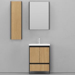 Мебель для ванной Velvex Klaufs 60 с 1 ящиком напольная черный/дерево