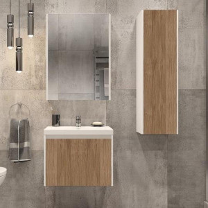 Мебель для ванной Velvex Klaufs 60 с 1 ящиком подвесная белый/дерево