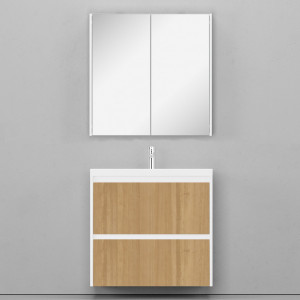 Мебель для ванной Velvex Klaufs 80 с 2 ящиками подвесная белый/дерево
