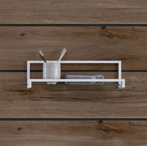 Полка металлическая со стеклом Velvex Gelou 40 белый