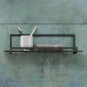 Полка металлическая со стеклом Velvex Gelou 40 черный