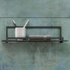 Полка металлическая со стеклом Velvex Gelou 45 черный