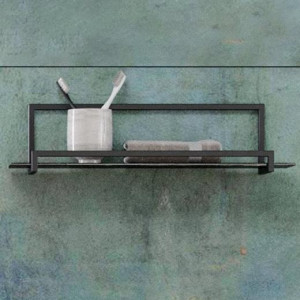 Полка металлическая со стеклом Velvex Gelou 50 черный