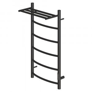 Полотенцесушитель электрический Point Афина PN04858PB П5 400x800 с полкой диммер справа черный