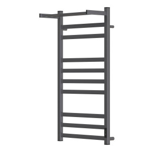 Полотенцесушитель электрический Point Меркурий PN83850PGR П9 500x1000 с полкой диммер справа графит премиум