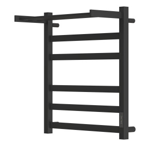 Полотенцесушитель электрический Point Меркурий PN83856PB П5 500x600 с полкой диммер справа черный