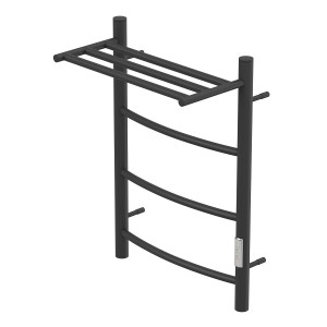 Полотенцесушитель электрический Point PN04846PB П3 400x600 с полкой, диммер справа черный