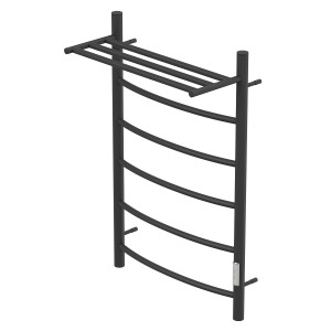 Полотенцесушитель электрический Point PN04858PB П5 500x800 с полкой, диммер справа черный