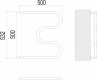 Полотенцесушитель Terminus М-образный 1" БШ 500х500 — рис. 3