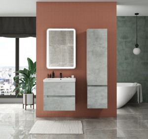 Шкаф-пенал подвесной Art&Max Techno 40 Бетон лофт натуральный правый