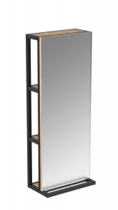 Шкаф-пенал 1Marka Grunge Loft 35 зеркальный-сквозной дуб вотан