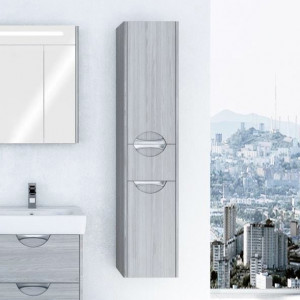 Шкаф-пенал Акватон Сильва R дуб фьорд, с бельевой корзиной