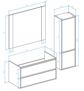 Шкаф-пенал Bellezza Лоренцо 35 подвесной дуб светлый левый