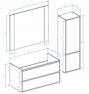 Шкаф-пенал Bellezza Лоренцо 35 подвесной дуб светлый правый