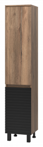 Шкаф-пенал Brevita Dakota 35 подвесной/напольный левый дуб галифакс черный