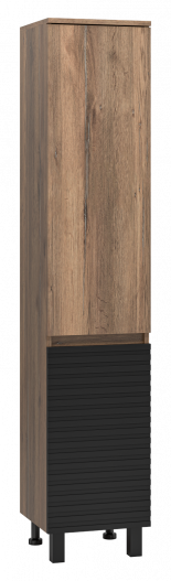 Шкаф-пенал Brevita Dakota 35 подвесной/напольный правый дуб галифакс черный