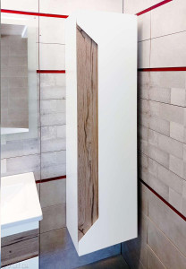 Шкаф-пенал Бриклаер Брайтон 38 подвесной белый матовый дуб кера