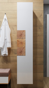 Шкаф-пенал Бриклаер Форест 35 универсальный дуб золотой / белый глянец