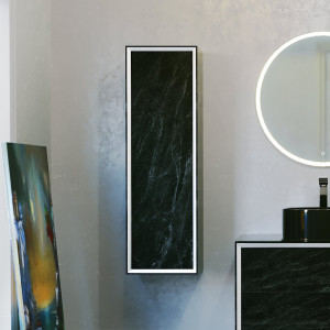 Шкаф-пенал Jorno Charm 115 черный мрамор