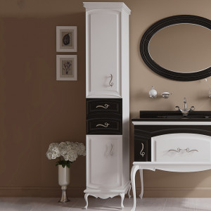 Шкаф-пенал Misty Флоренция 35 L бело-черный