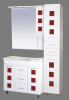 Шкаф-пенал Misty Кармен 35 L белая эмаль, красное стекло — рис. 4